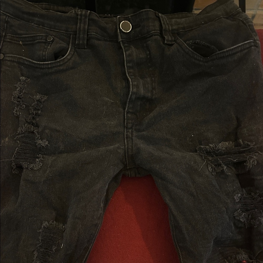 Rugged Black Skinny Jeans for Men